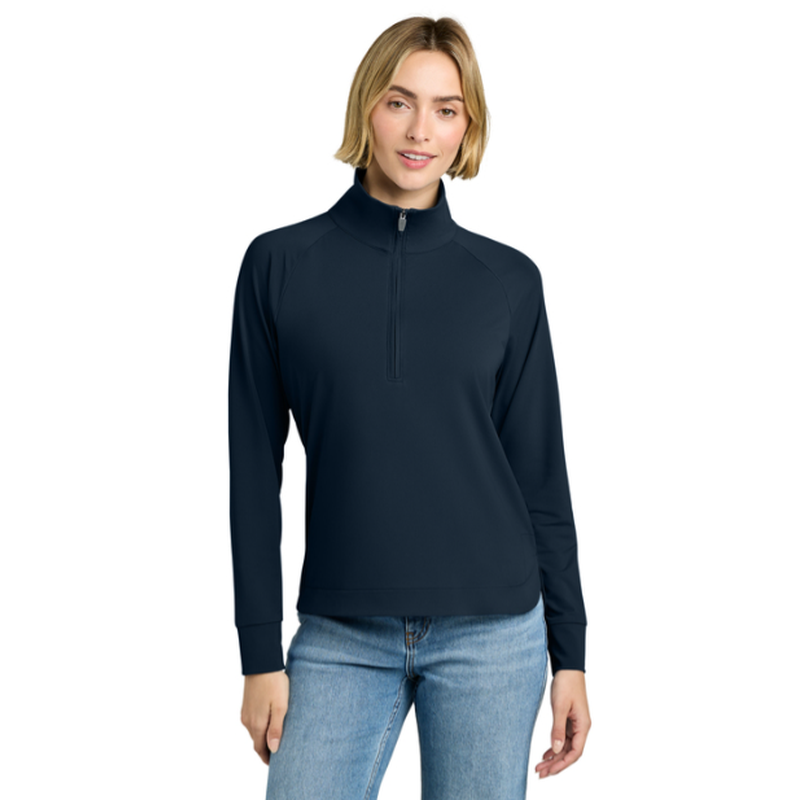 NEW SEI Brooks Brothers® Women’s Luxe Performance 1/4-Zip - Navy Blazer