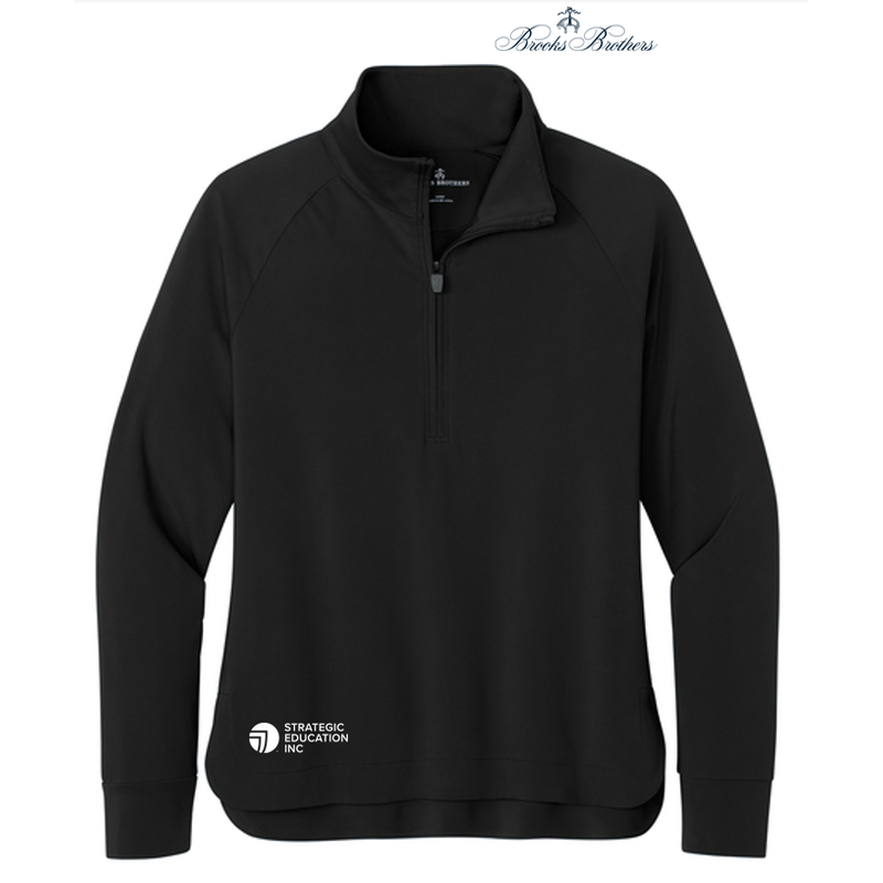 NEW SEI Brooks Brothers® Women’s Luxe Performance 1/4-Zip - Deep Black