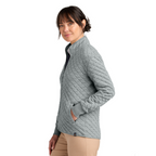 NEW SEI Brooks Brothers® Women’s Diamond Quilt Full-Zip - Light Shadow Grey Heather