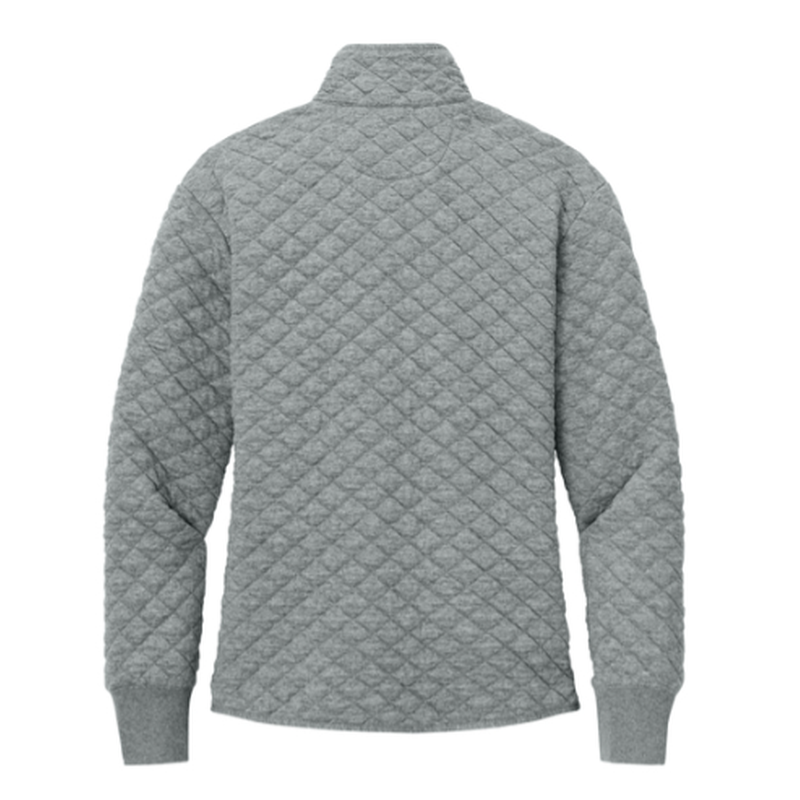 NEW SEI Brooks Brothers® Women’s Diamond Quilt Full-Zip - Light Shadow Grey Heather