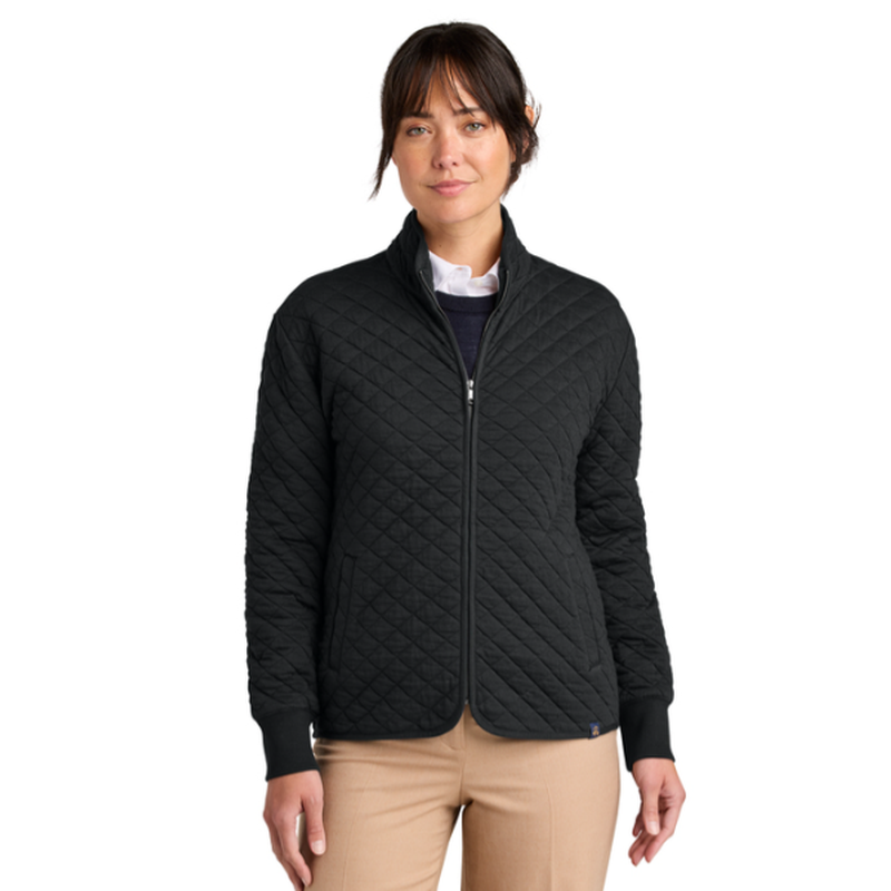 NEW SEI Brooks Brothers® Women’s Diamond Quilt Full-Zip - Deep Black