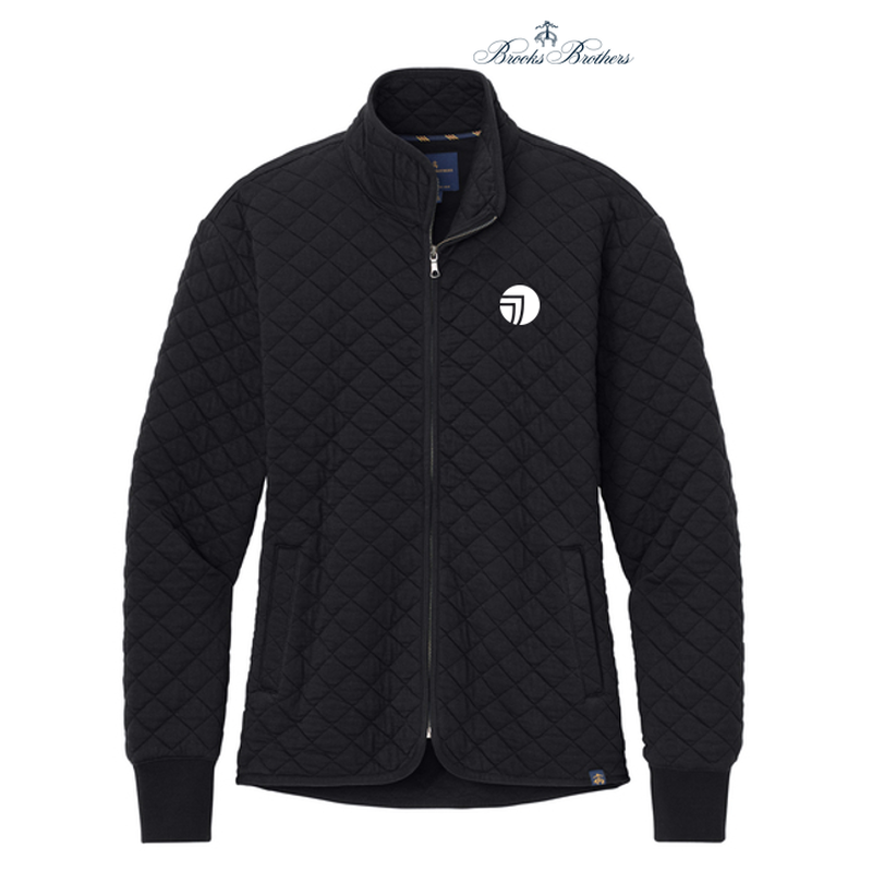NEW SEI Brooks Brothers® Women’s Diamond Quilt Full-Zip - Deep Black