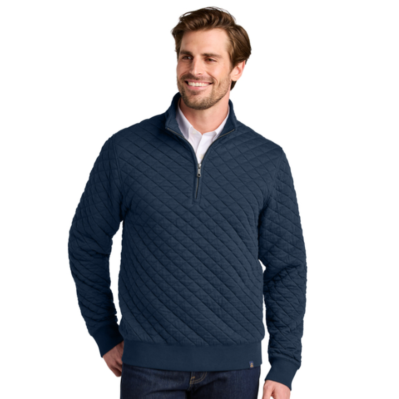 NEW SEI Brooks Brothers® Diamond Quilt 1/4-Zip - Navy Blazer