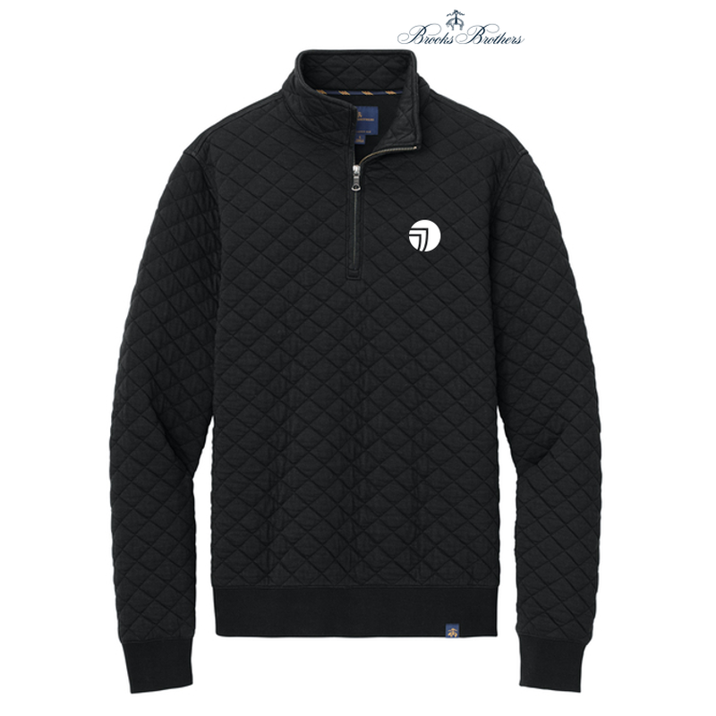 NEW SEI Brooks Brothers® Diamond Quilt 1/4-Zip - Deep Black