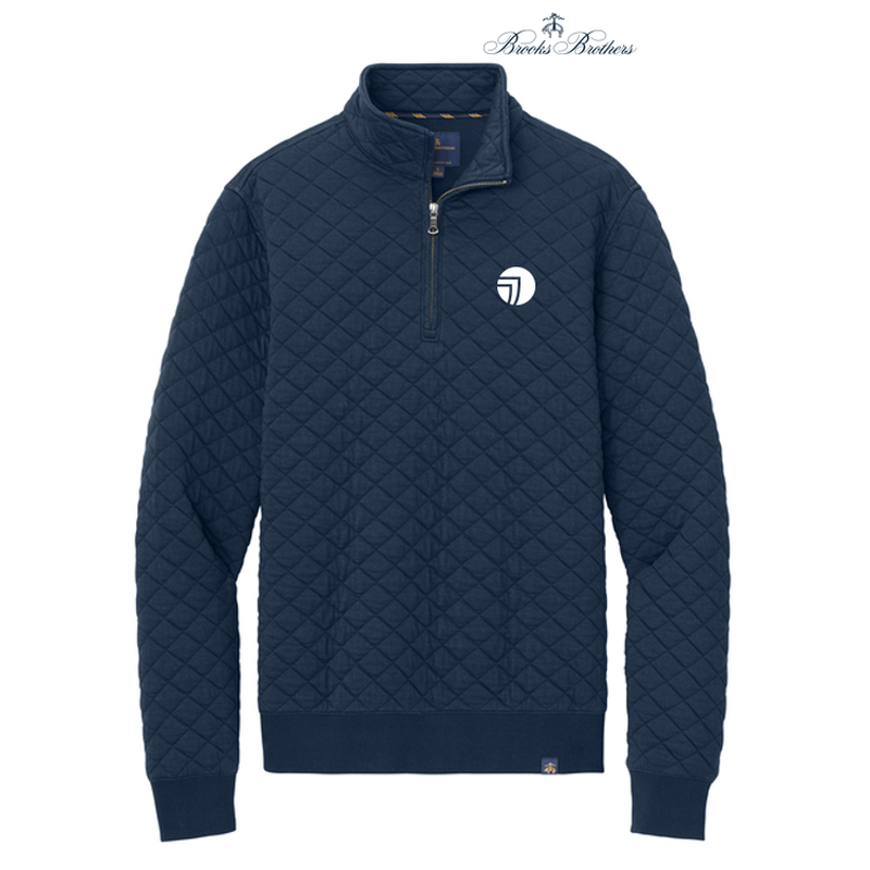 NEW SEI Brooks Brothers® Diamond Quilt 1/4-Zip - Navy Blazer