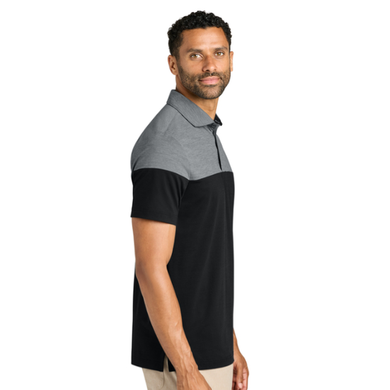NEW SEI TravisMathew Onward Colorblock Polo - Quiet Shade Grey Heather/Black