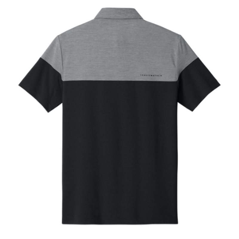 NEW SEI TravisMathew Onward Colorblock Polo - Quiet Shade Grey Heather/Black