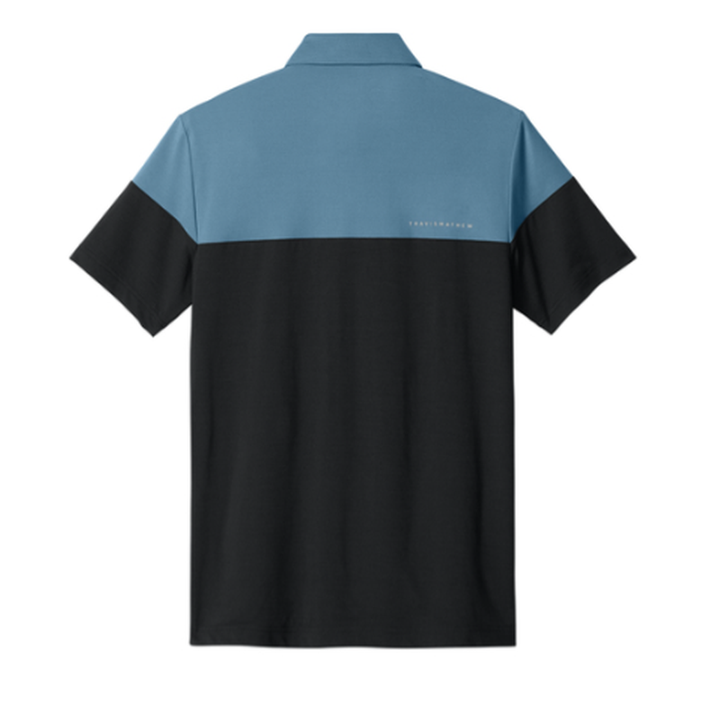 NEW SEI TravisMathew Onward Colorblock Polo - Copen Blue/Black