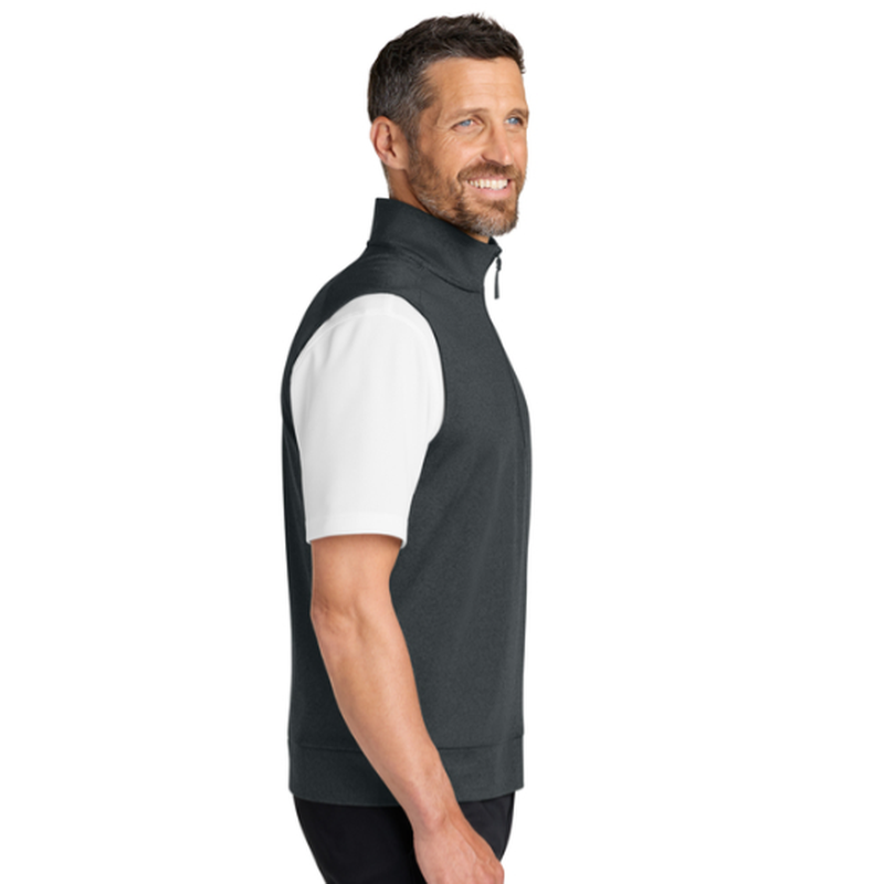 NEW SEI Port Authority® C-FREE® Double Knit 1/4-Zip Vest - Grey Steel Heather