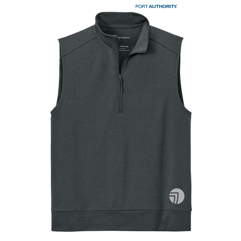 NEW SEI Port Authority® C-FREE® Double Knit 1/4-Zip Vest - Grey Steel Heather