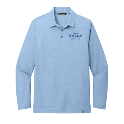 SEI TEAM BRIAN TravisMathew Oceanside Heather Long Sleeve Polo - Allure Heather
