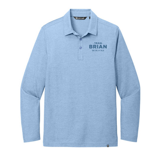 SEI TEAM BRIAN TravisMathew Oceanside Heather Long Sleeve Polo - Allure Heather