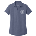 T4G Port Authority® Women's C-FREE® Cotton Blend Pique Polo - Navy Heather