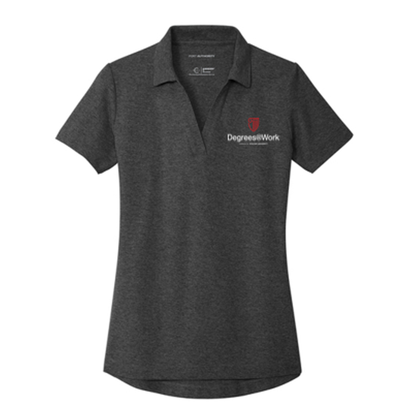 T4G Port Authority® Women's C-FREE® Cotton Blend Pique Polo - Charcoal Heather