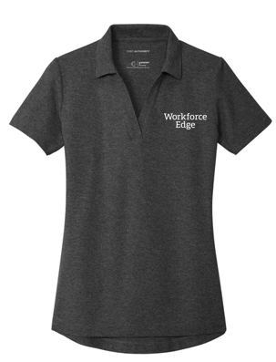 T4G Port Authority® Women's C-FREE® Cotton Blend Pique Polo - Charcoal Heather