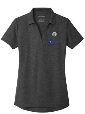 T4G Port Authority® Women's C-FREE® Cotton Blend Pique Polo - Charcoal Heather