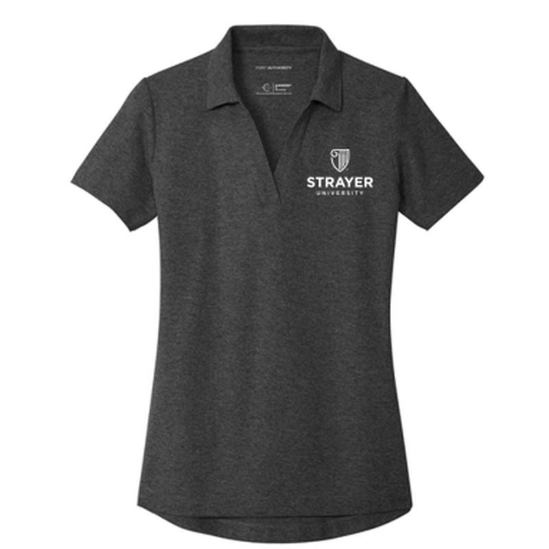 T4G Port Authority® Women's C-FREE® Cotton Blend Pique Polo - Charcoal Heather