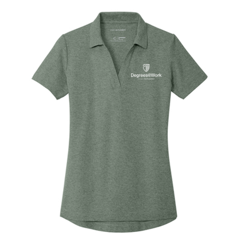 T4G Port Authority® Women's C-FREE® Cotton Blend Pique Polo - Dark Green Heather
