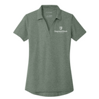 T4G Port Authority® Women's C-FREE® Cotton Blend Pique Polo - Dark Green Heather