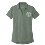 T4G Port Authority® Women's C-FREE® Cotton Blend Pique Polo - Dark Green Heather
