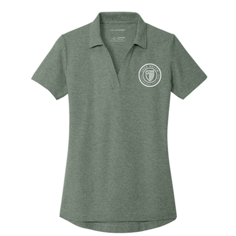 T4G Port Authority® Women's C-FREE® Cotton Blend Pique Polo - Dark Green Heather