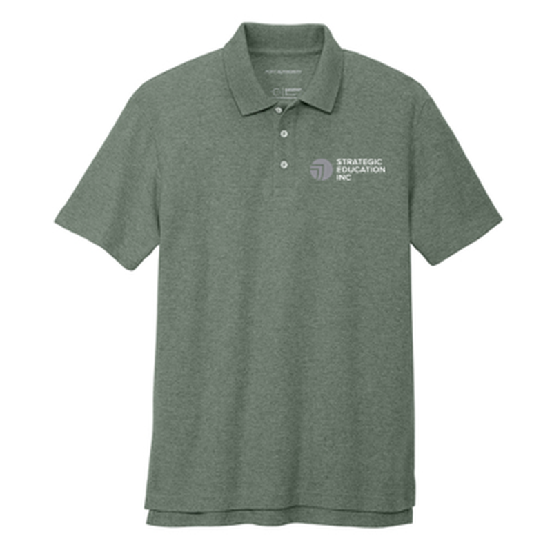 T4G Port Authority® C-FREE ® Cotton Blend Pique Polo - Dark Green Heather