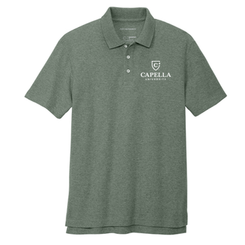 T4G Port Authority® C-FREE ® Cotton Blend Pique Polo - Dark Green Heather