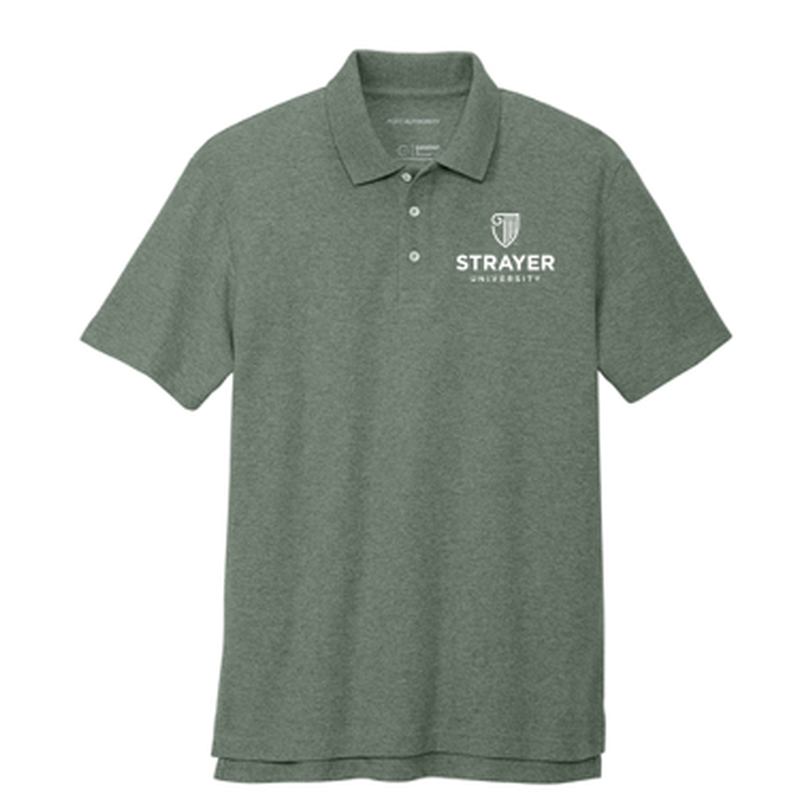 T4G Port Authority® C-FREE ® Cotton Blend Pique Polo - Dark Green Heather