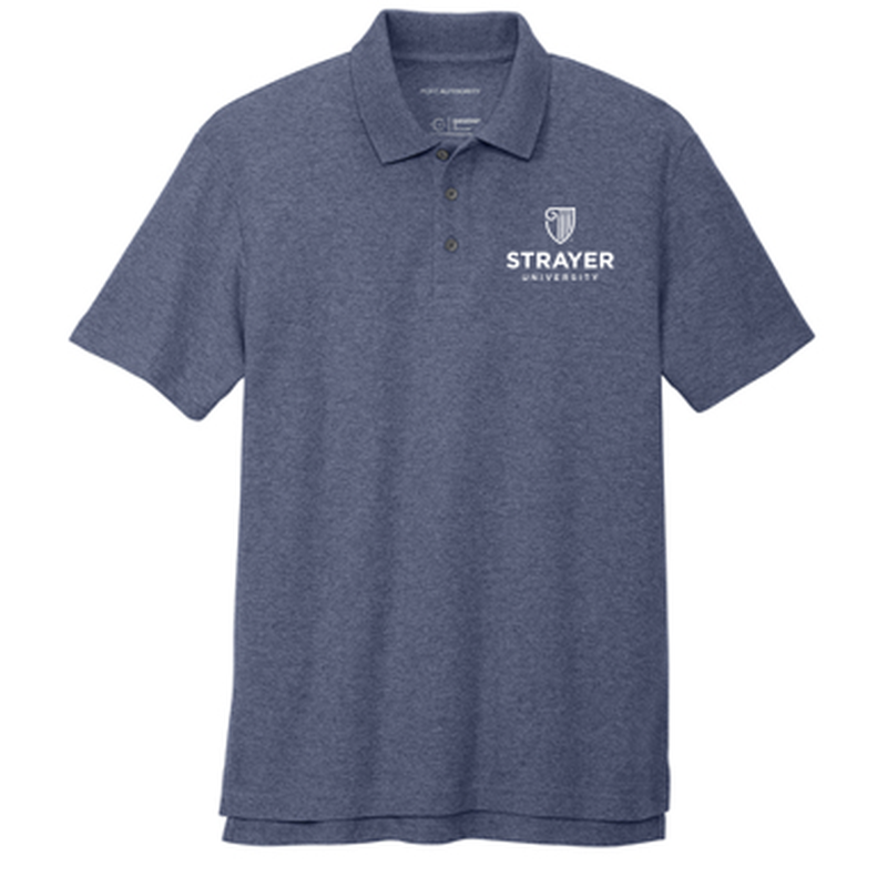 T4G Port Authority® C-FREE ® Cotton Blend Pique Polo - Navy Heather