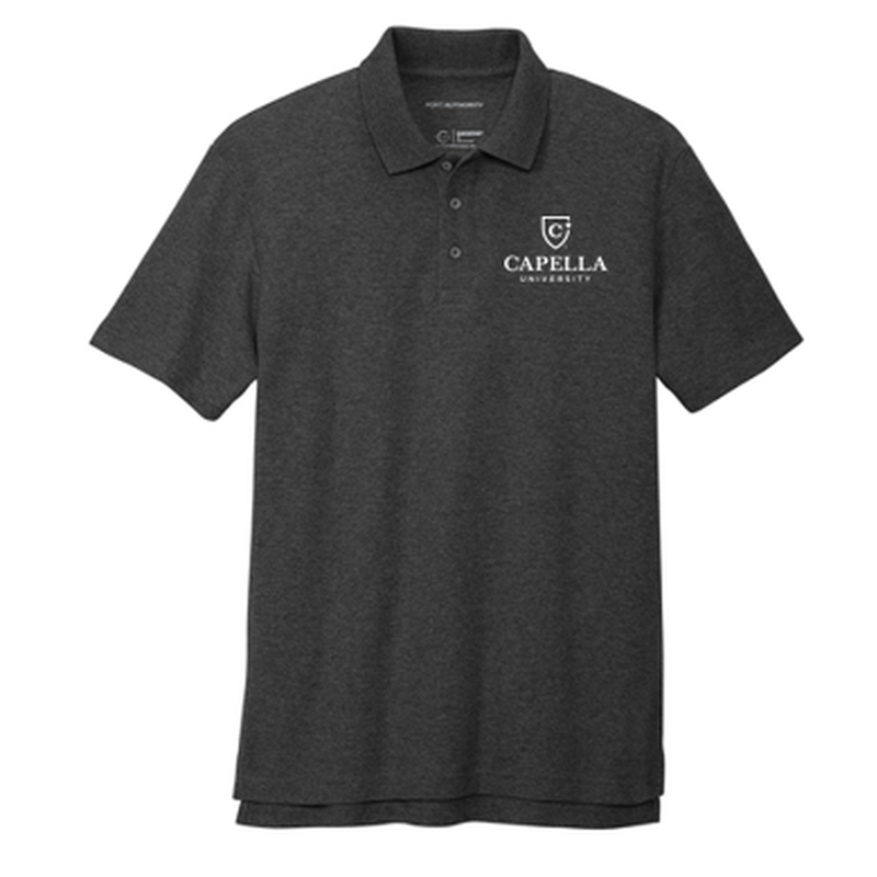 T4G Port Authority® C-FREE ® Cotton Blend Pique Polo - Charcoal Heather