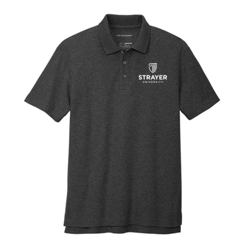 T4G Port Authority® C-FREE ® Cotton Blend Pique Polo - Charcoal Heather