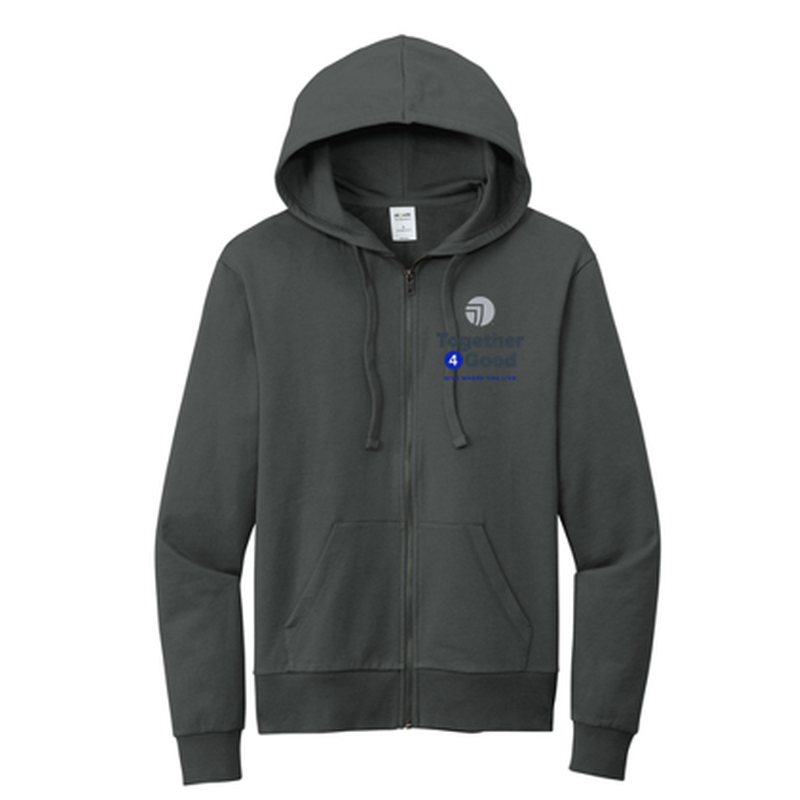 T4G Allmade® Unisex Organic French Terry Full-Zip Hoodie -  Terrain Grey