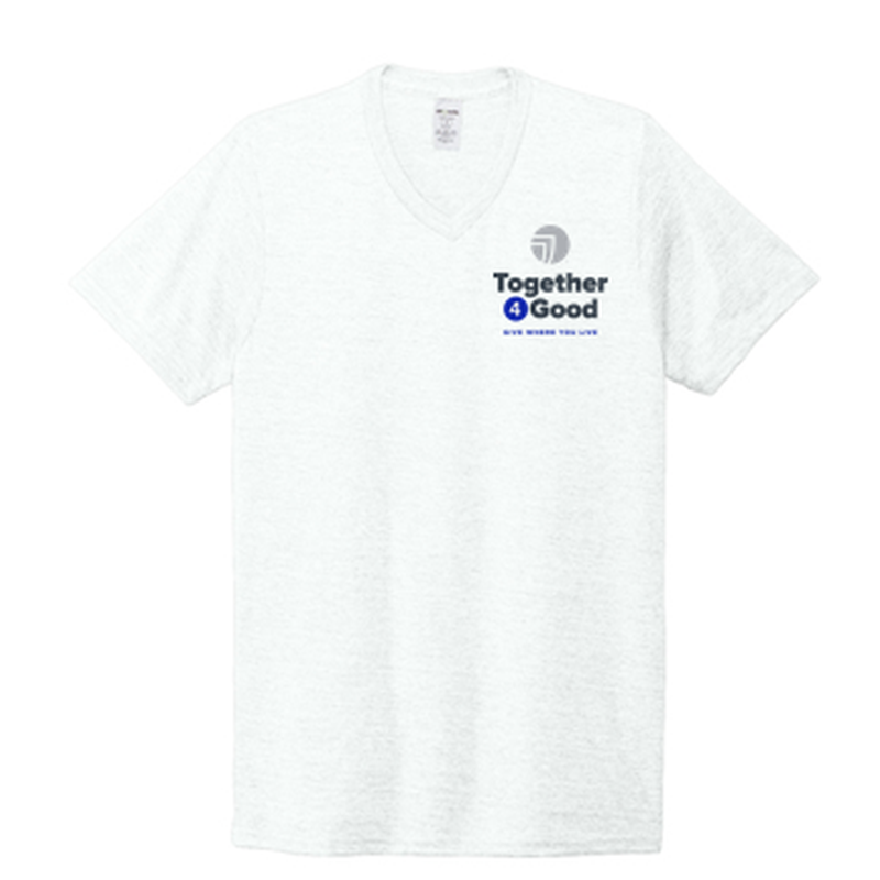 T4G Allmade® Unisex Tri-Blend V-Neck Tee - Fairly White