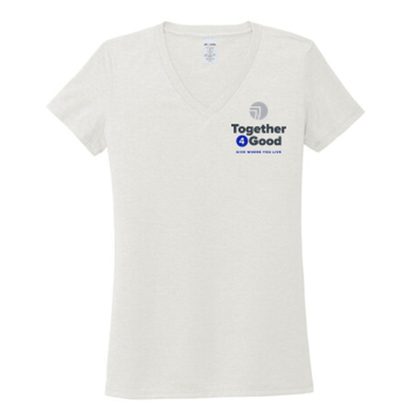 T4G Allmade® Women’s Tri-Blend V-Neck Tee - Fairly White