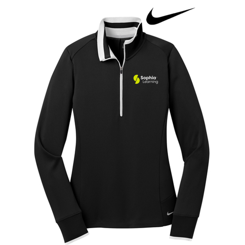 SOPHIA Nike Ladies Dri-FIT 1/2-Zip Cover-Up - Black / White