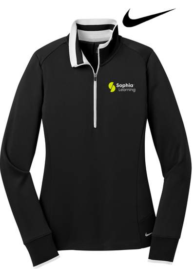SOPHIA Nike Ladies Dri-FIT 1/2-Zip Cover-Up - Black / White