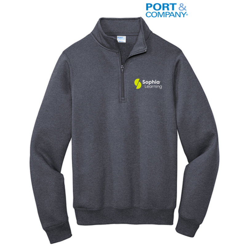 SOPHIA Port & Company ® Core Fleece 1/4-Zip Pullover Sweatshirt - Heather Navy