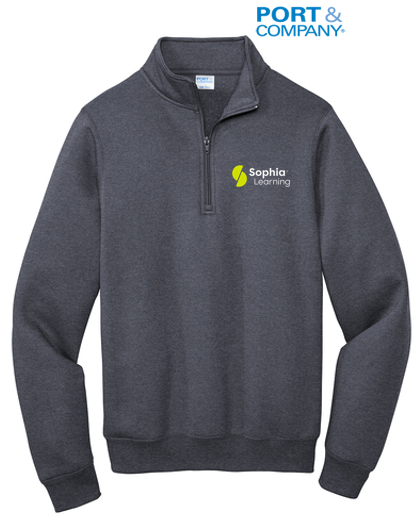 SOPHIA Port & Company ® Core Fleece 1/4-Zip Pullover Sweatshirt - Heather Navy