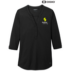 SOPHIA OGIO ® Ladies Jewel Henley - BLACK