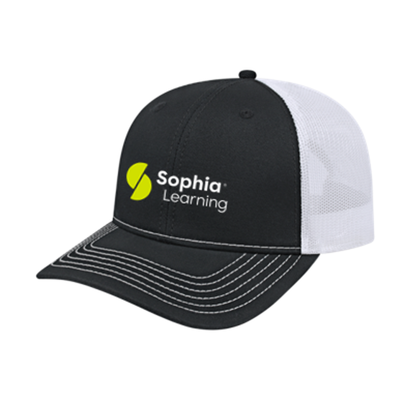 SOPHIA LEARNING Cap America Trucker Mesh Back Cap - BLACK/WHITE