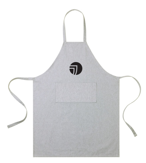 T4G AWARE™ Recycled Cotton Bib Front Apron With Pocket - Light Grey