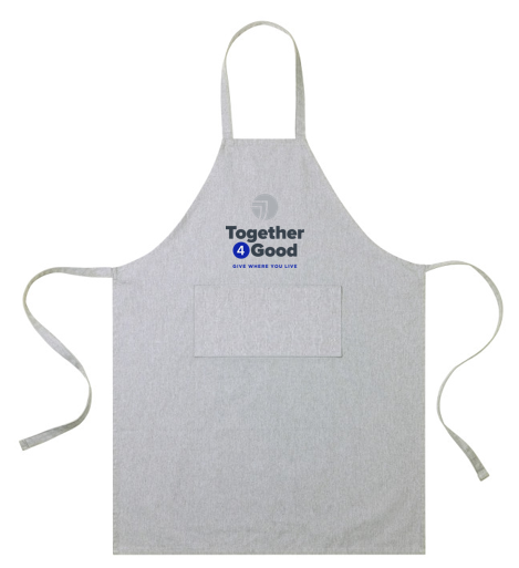 T4G AWARE™ Recycled Cotton Bib Front Apron With Pocket - Light Grey