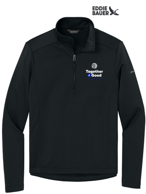 T4G Eddie Bauer® Smooth Mid Layer Fleece 1/2-Zipe - BLACK