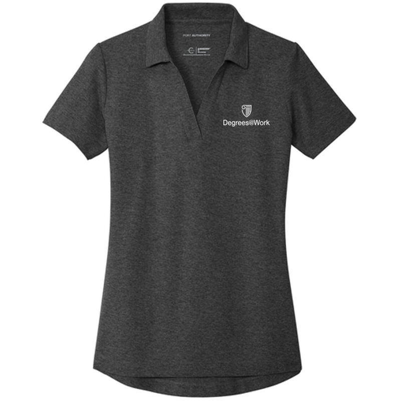 T4G Port Authority® Women's C-FREE® Cotton Blend Pique Polo - Charcoal Heather