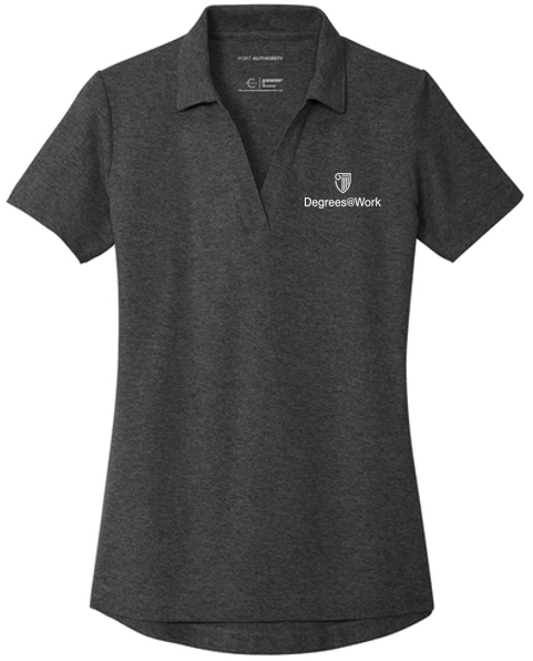 T4G Port Authority® Women's C-FREE® Cotton Blend Pique Polo - Charcoal Heather
