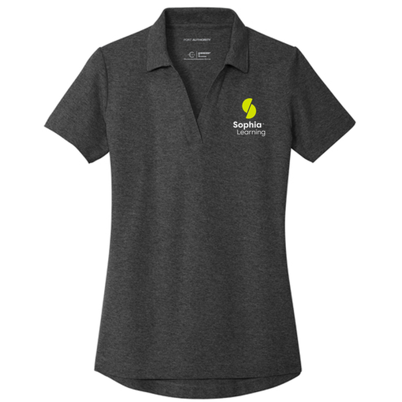 T4G Port Authority® Women's C-FREE® Cotton Blend Pique Polo - Charcoal Heather