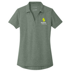 T4G Port Authority® Women's C-FREE® Cotton Blend Pique Polo - Dark Green Heather