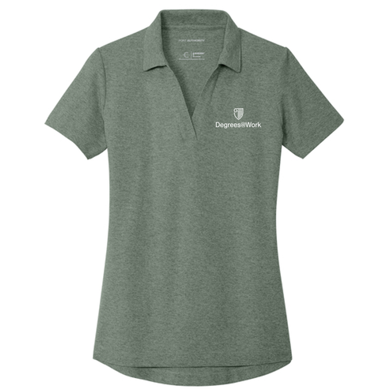 T4G Port Authority® Women's C-FREE® Cotton Blend Pique Polo - Dark Green Heather