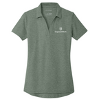 T4G Port Authority® Women's C-FREE® Cotton Blend Pique Polo - Dark Green Heather