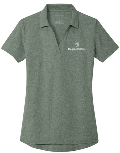 T4G Port Authority® Women's C-FREE® Cotton Blend Pique Polo - Dark Green Heather